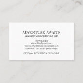 Avontuur wacht op rustieke Beren Wilderness Guide Visitekaartje (Achterkant)