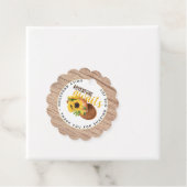 Avontuur wacht op Rustieke Zonnebloemen Baby Showe Bedankjes Labels (In situ)