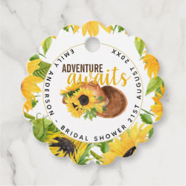 Avontuur wacht op Rustieke Zonnebloemen Bruidsdouc Bedankjes Labels