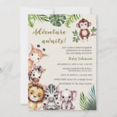 Avontuur wacht op Safari Oerwoud Baby shower Kaart (Voorkant)