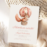 Avontuur wacht op Schattige Eekhoorn Ballon Baby s Briefkaart<br><div class="desc">Dit schattige baby showers briefkaart heeft een eekhoorn van waterverf in een gestreepte heteluchtballon,  boven de woorden "Adventure waits!" in steenrood schrift. Personaliseer de tekst met de naam van de aanstaande moeder in het script en de details in het schreefloze lettertype op een beige achtergrond.</div>