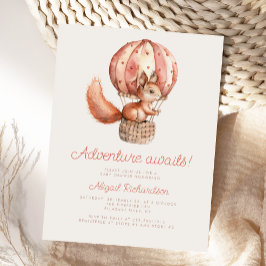 Avontuur wacht op Schattige Eekhoorn Ballon Baby s Briefkaart