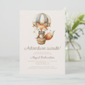 Avontuur wacht op Schattige Fox QR Code Baby showe Kaart (Staand voorkant)