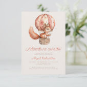 Avontuur wacht op Schattigee eekhoorn QR Code Baby Kaart (Staand voorkant)