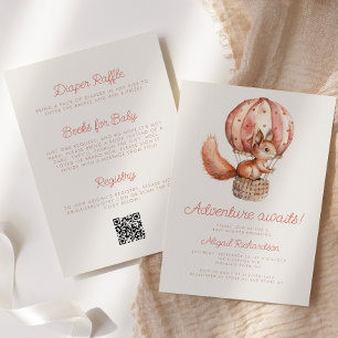 Avontuur wacht op Schattigee eekhoorn QR Code Baby Kaart