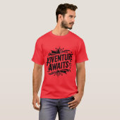 Avontuur wacht op typografie t-shirt (Voorkant volledig)