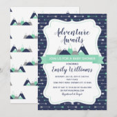 Avontuur wacht op uitnodiging baby shower (Voorkant / Achterkant)