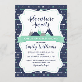 Avontuur wacht op uitnodiging baby shower