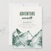 Avontuur wacht op uitnodiging voor Baby shower bui (Voorkant)