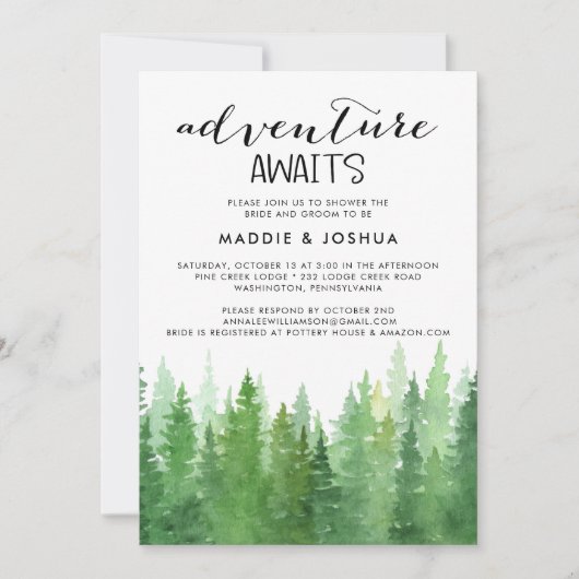 Avontuur wacht op uitnodiging voor Forest Couples (Voorkant)