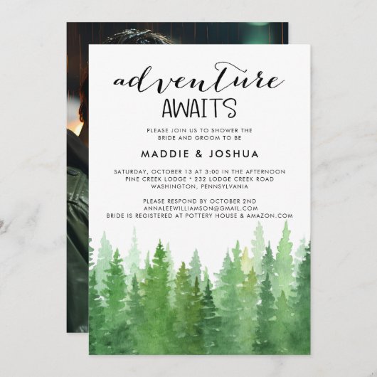 Avontuur wacht op uitnodiging voor Forest Couples (Voorkant / Achterkant)