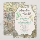 Avontuur wacht op uitnodigingen voor babyshower vo (Voorkant / Achterkant)