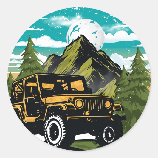 Avontuur wacht op vakantiemodus ronde sticker (Voorkant)