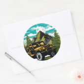 Avontuur wacht op vakantiemodus ronde sticker (Envelop)