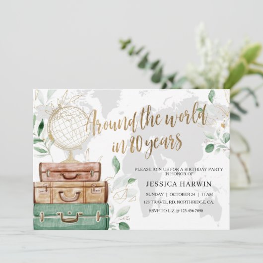 Avontuur wacht op VERJAARDAG, 80STE, Reisthema Kaart (Staand voorkant)