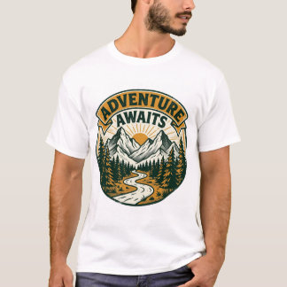 Avontuur wacht op vintage berg buiten t-shirt