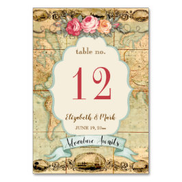 Avontuur wacht op vintage wereldkaartrozen kaart