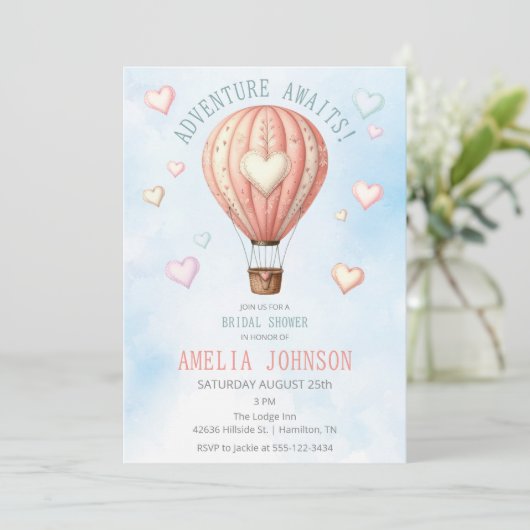 Avontuur wacht op Vrijgezellenfeest met luchtballo Kaart (Staand voorkant)