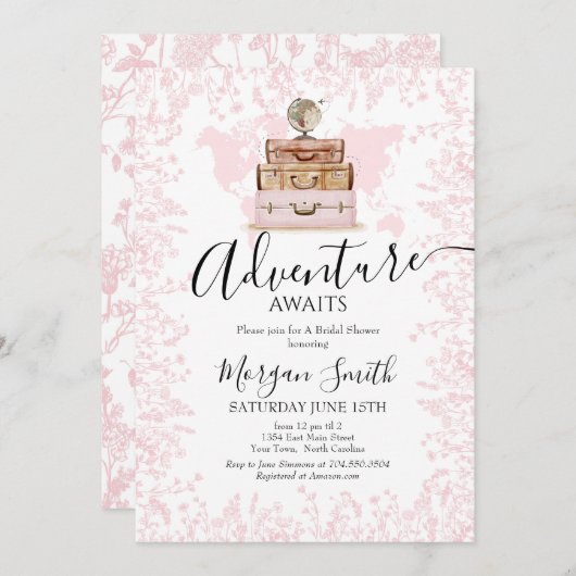 Avontuur wacht op Vrijgezellenfeest, Reisdouche Kaart (Voorkant / Achterkant)