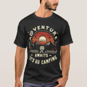 Avontuur wacht op Wandelcamping Let's Find T-shirt (Voorkant)