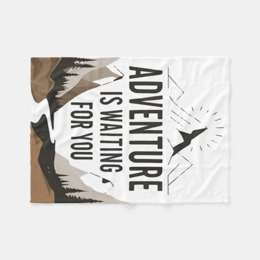 Avontuur wacht op wandelliefhebberscadeau buiten fleece deken (Voorkant (Horizontaal))