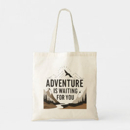 Avontuur wacht op wandelliefhebberscadeau voor cam tote bag
