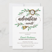 Avontuur wacht op Waterverf Baby shower Kaart (Voorkant)