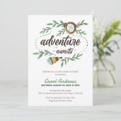 Avontuur wacht op Waterverf Baby shower Kaart (Staand voorkant)