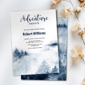 Avontuur wacht op waterverf bosuitnodiging kaart