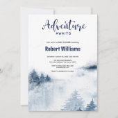 Avontuur wacht op waterverf bosuitnodiging kaart (Voorkant)