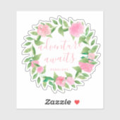 Avontuur wacht op Waterverf krans met naam Sticker (Vel)