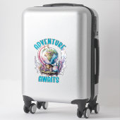 Avontuur wacht op Waterverf Travel Sticker (Koffer)