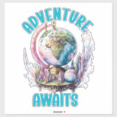 Avontuur wacht op Waterverf Travel Sticker (Vel)