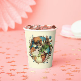 Avontuur wacht op Wereldbol Baby shower Papieren Bekers