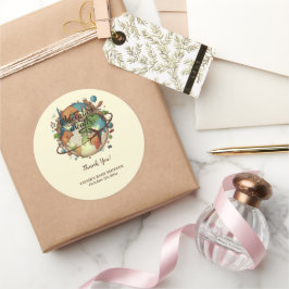 Avontuur wacht op Wereldbol Baby shower Ronde Sticker