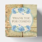 Avontuur wacht op  Wereldkaart Blue Hydrangeas Bedankdoosjes (Bovenkant)