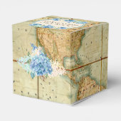 Avontuur wacht op  Wereldkaart Blue Hydrangeas Bedankdoosjes (Achterkant)