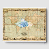 Avontuur wacht op Wereldkaart Blue Hydrangeas Gastenboek (Achterkant)