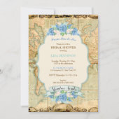 Avontuur wacht op  Wereldkaart Blue Hydrangeas Kaart (Voorkant)