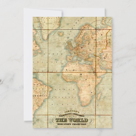 Avontuur wacht op  Wereldkaart Blue Hydrangeas Kaart (Achterkant)