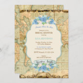 Avontuur wacht op  Wereldkaart Blue Hydrangeas Kaart (Voorkant / Achterkant)