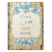 Avontuur wacht op  Wereldkaart Blue Hydrangeas Notitieboek (Voorkant)