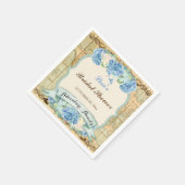 Avontuur wacht op  Wereldkaart Blue Hydrangeas Servet (Hoek)