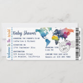 Avontuur wacht op Wereldkaart Boarding Pass Shower Kaart (Voorkant)