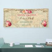 Avontuur wacht op  Wereldkaart Rozen Banner (Beurs)