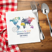 Avontuur wacht op Wereldkaart Travel Baby shower Servet