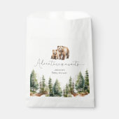 Avontuur wacht op wild forest beer baby shower bedankzakje (Voorkant)