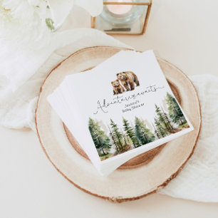 Avontuur wacht op wild forest beer baby shower servet