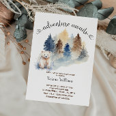 Avontuur wacht op Winter Polar Beer Baby shower Kaart