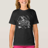 Avontuur wacht op witte lineart t-shirt (Voorkant)